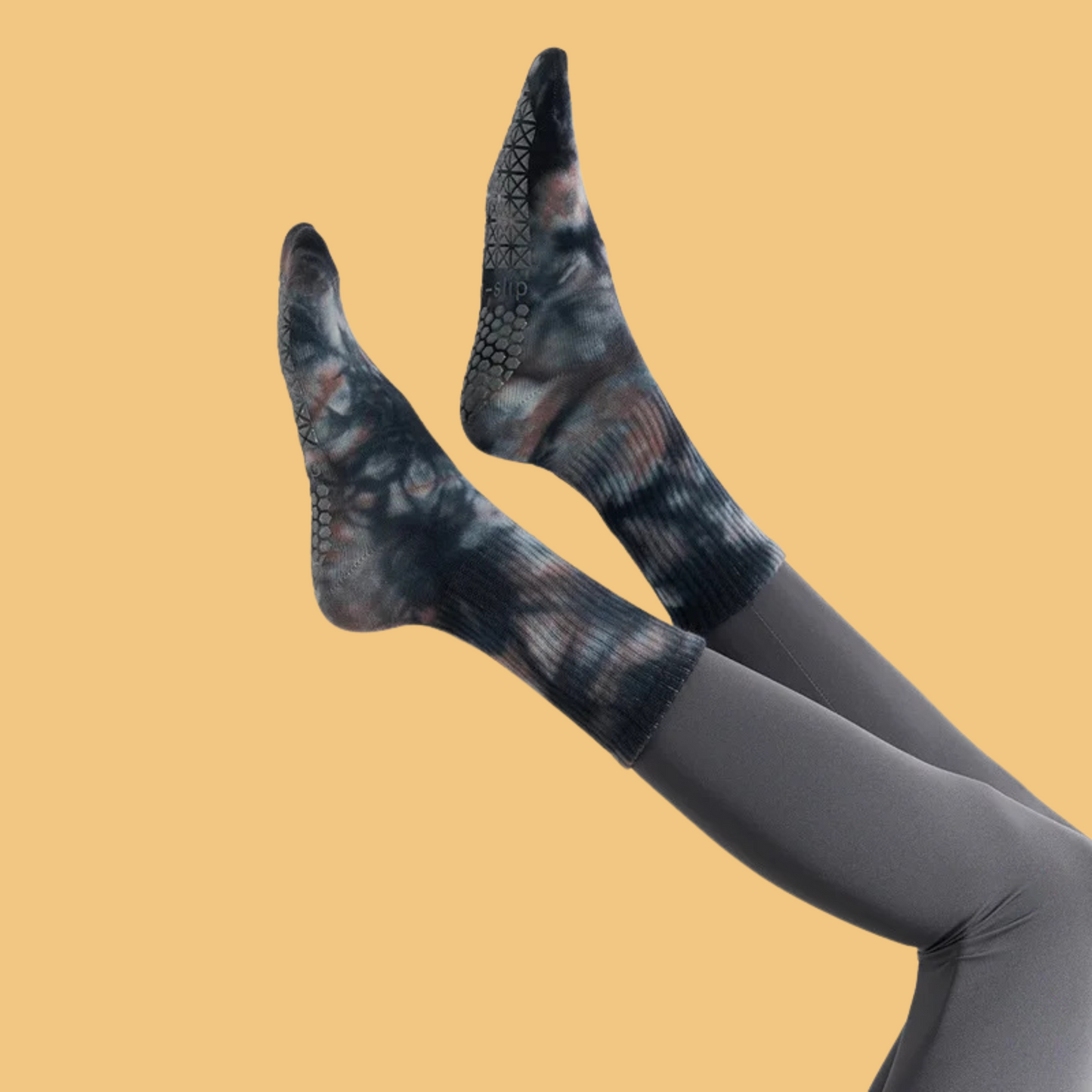 Chaussettes antidérapantes Pilates/Yoga Tie-dye Rouge