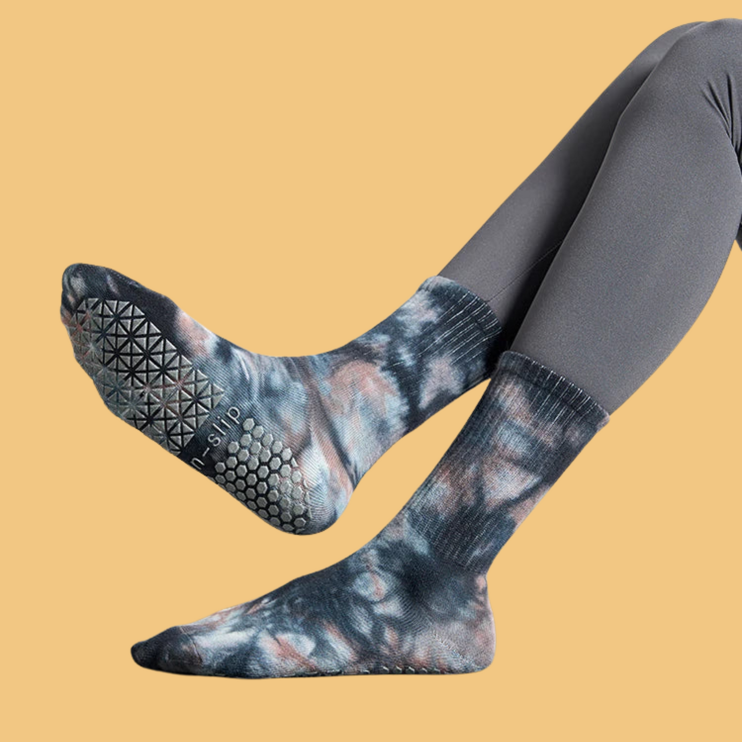 Chaussettes antidérapantes Pilates/Yoga Tie-dye Rouge