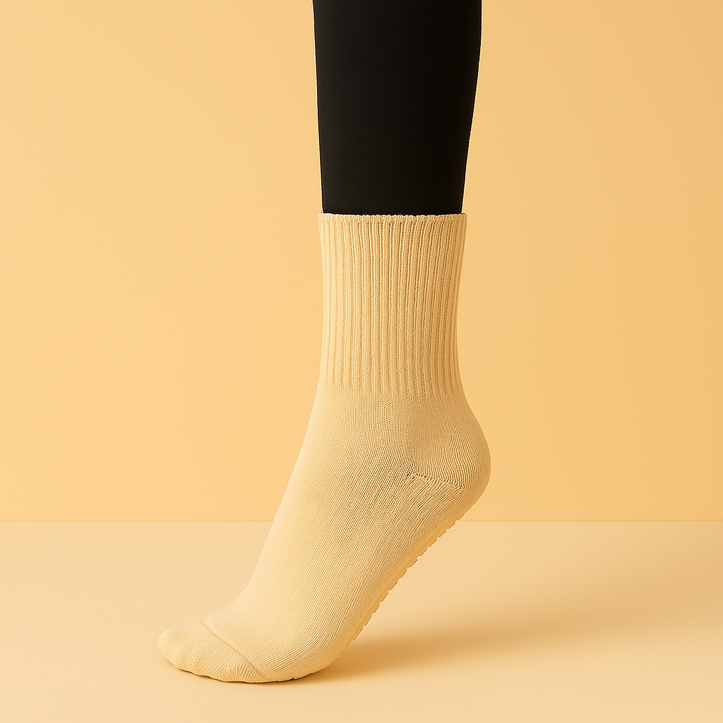 Chaussettes antidérapantes Pilates/Yoga Mid-Cut Rose