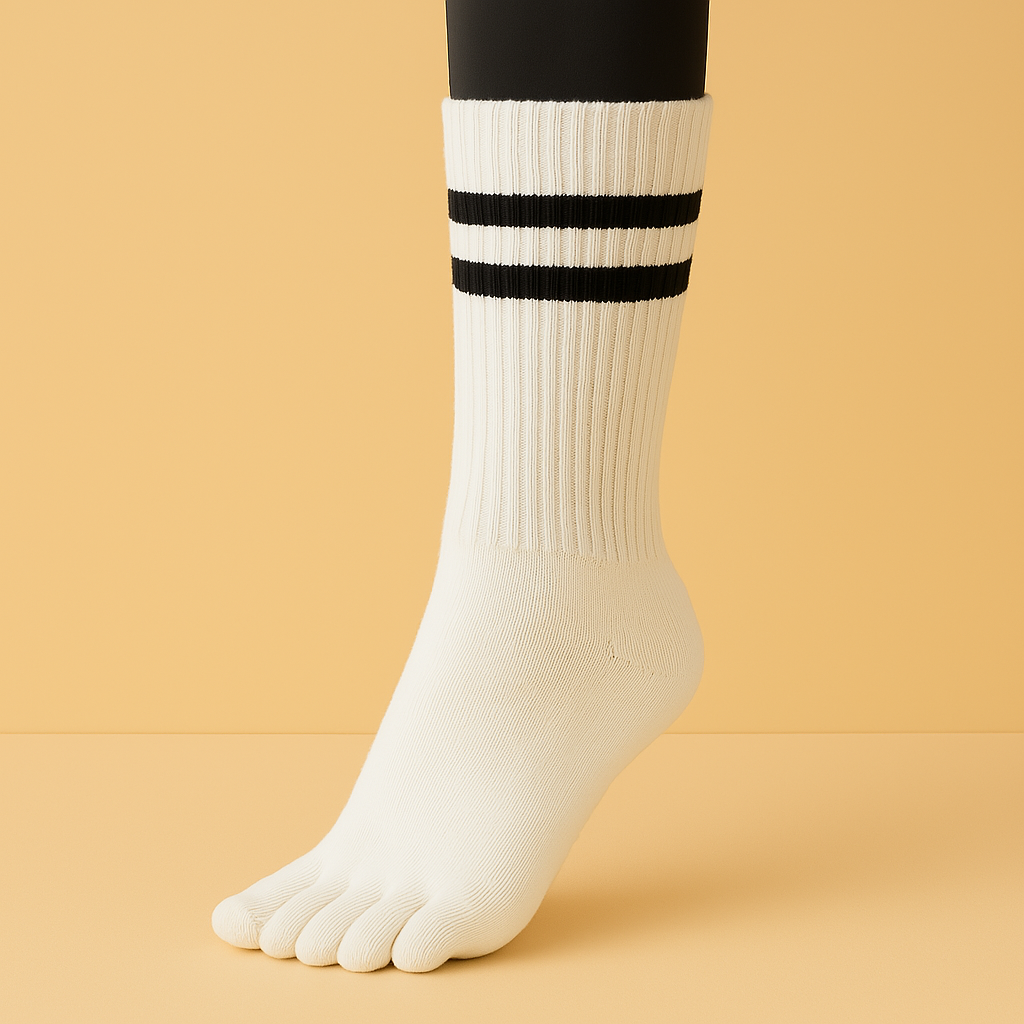 Chaussettes antidérapantes doigts Long-Cut Noir