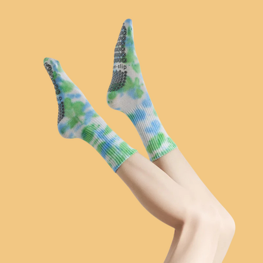 Chaussettes antidérapantes Pilates/Yoga Tie-dye Vert