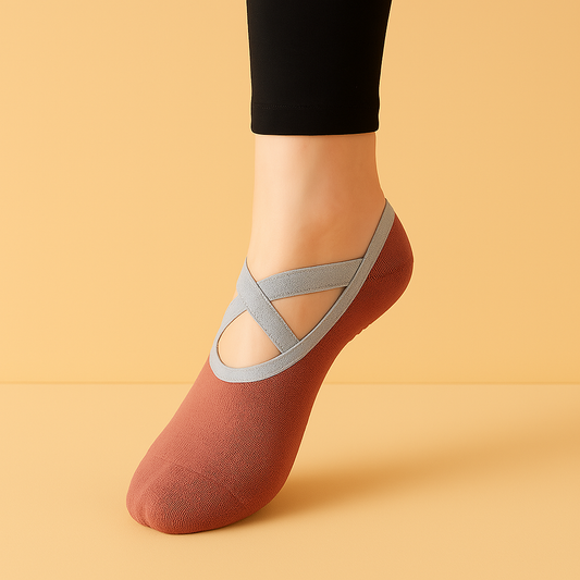 Chaussettes antidérapantes Pilates/Yoga Rouge