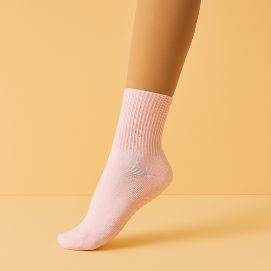 Chaussettes antidérapantes Pilates/Yoga Mid-Cut Rose