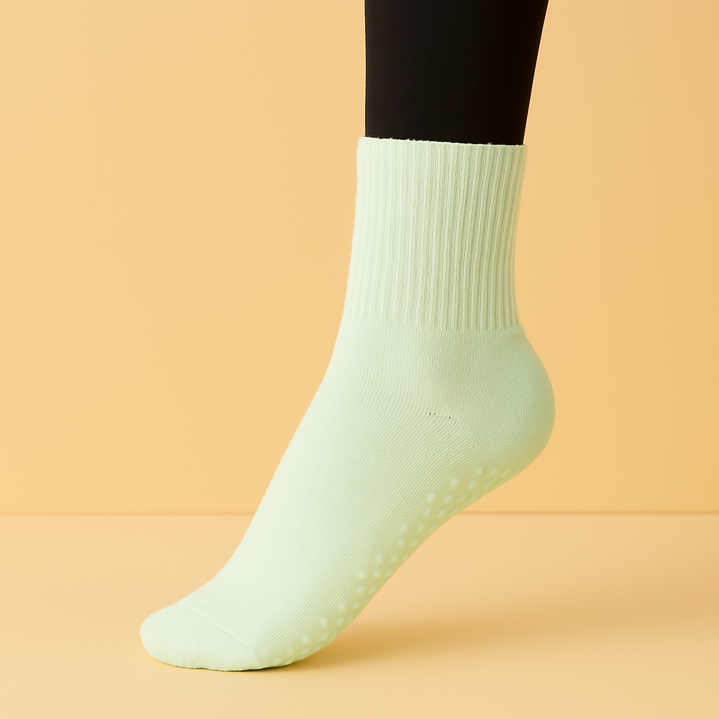 Chaussettes antidérapantes Pilates/Yoga Mid-Cut Rose