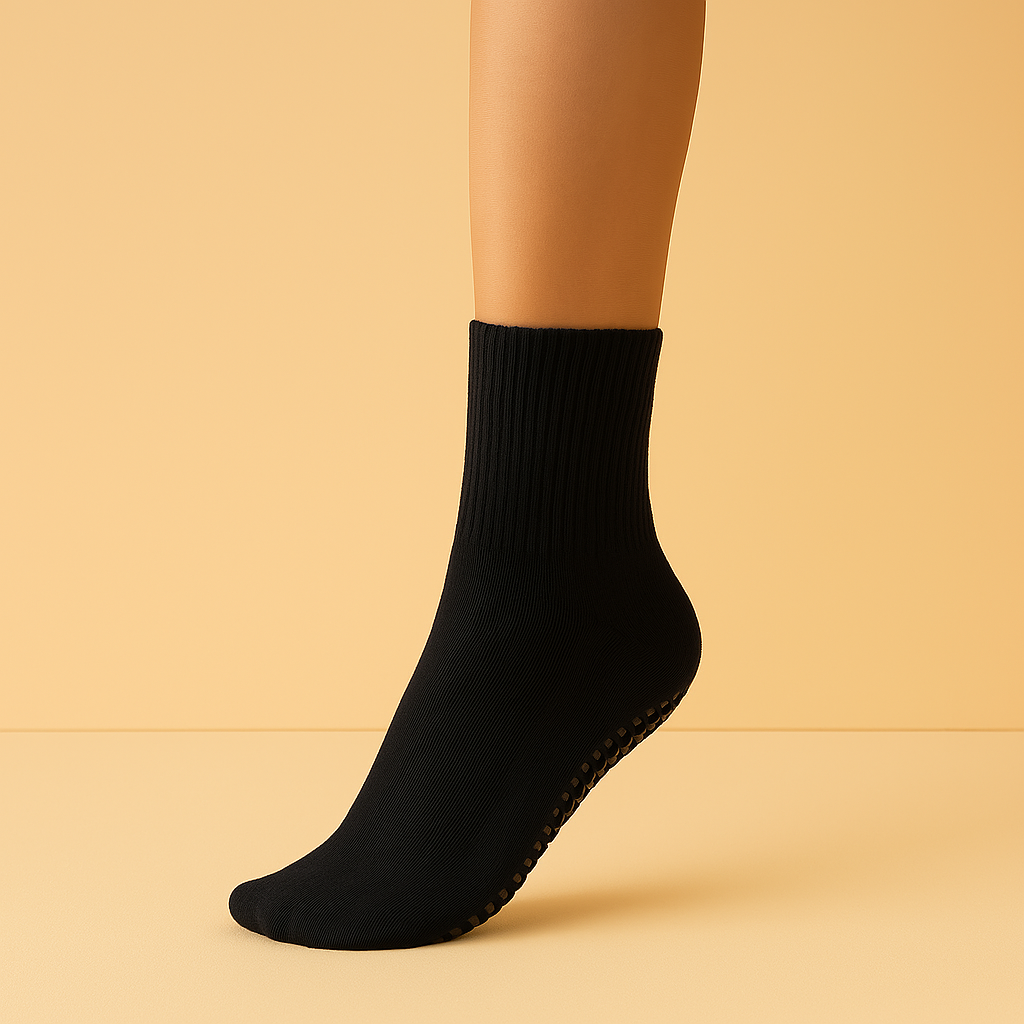 Chaussettes antidérapantes Pilates/Yoga Mid-Cut Rose