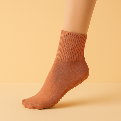 Chaussettes antidérapantes Pilates/Yoga Mid-Cut Rose