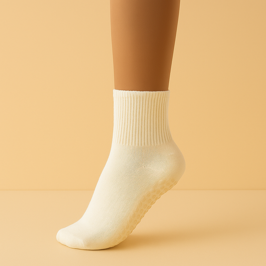 Chaussettes antidérapantes Pilates/Yoga Mid-Cut Rose