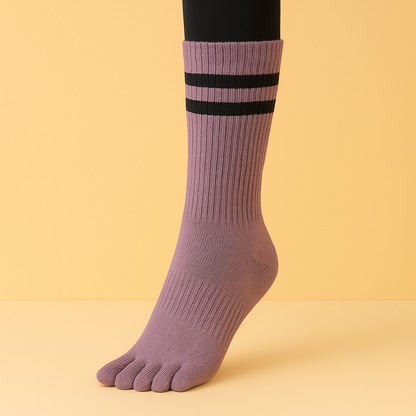 Chaussettes antidérapantes doigts Long-Cut Gris