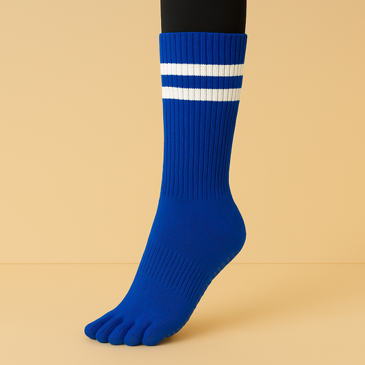 Chaussettes antidérapantes doigts Long-Cut Bleu