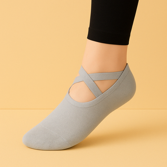 Chaussettes antidérapantes Pilates/Yoga Gris
