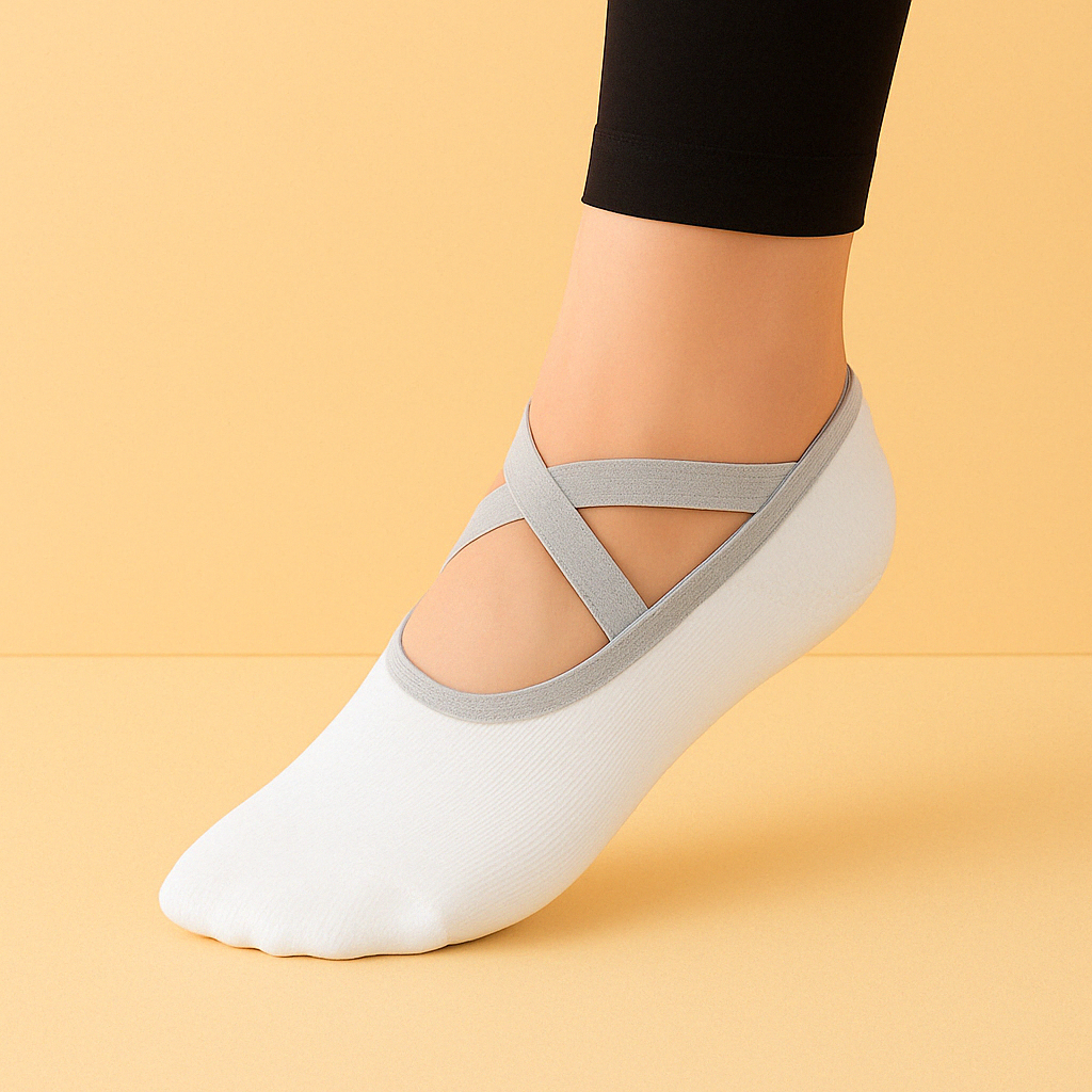 Chaussettes antidérapantes Pilates/Yoga Blanc