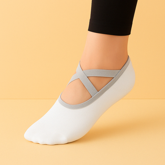 Chaussettes antidérapantes Pilates/Yoga Blanc