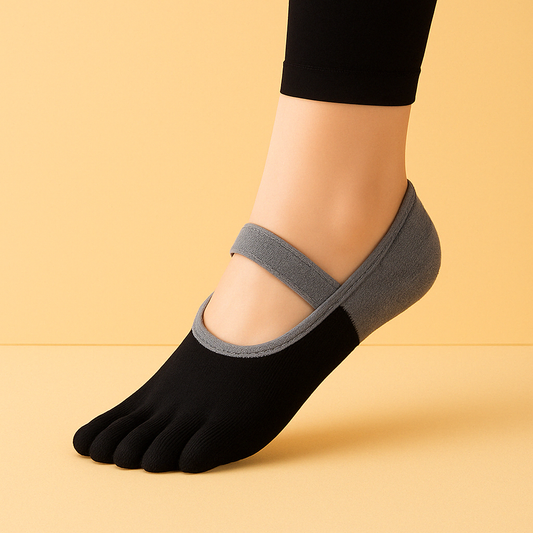 Chaussettes de yoga antidérapantes Noir