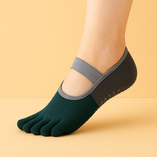 Chaussettes de yoga antidérapantes Vert