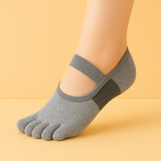 Chaussettes de yoga antidérapantes Bleu
