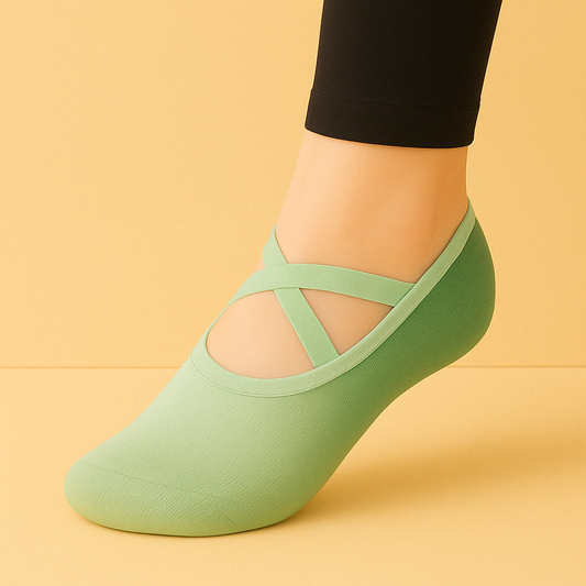 Chaussettes colorées pilates antidérapantes Vert