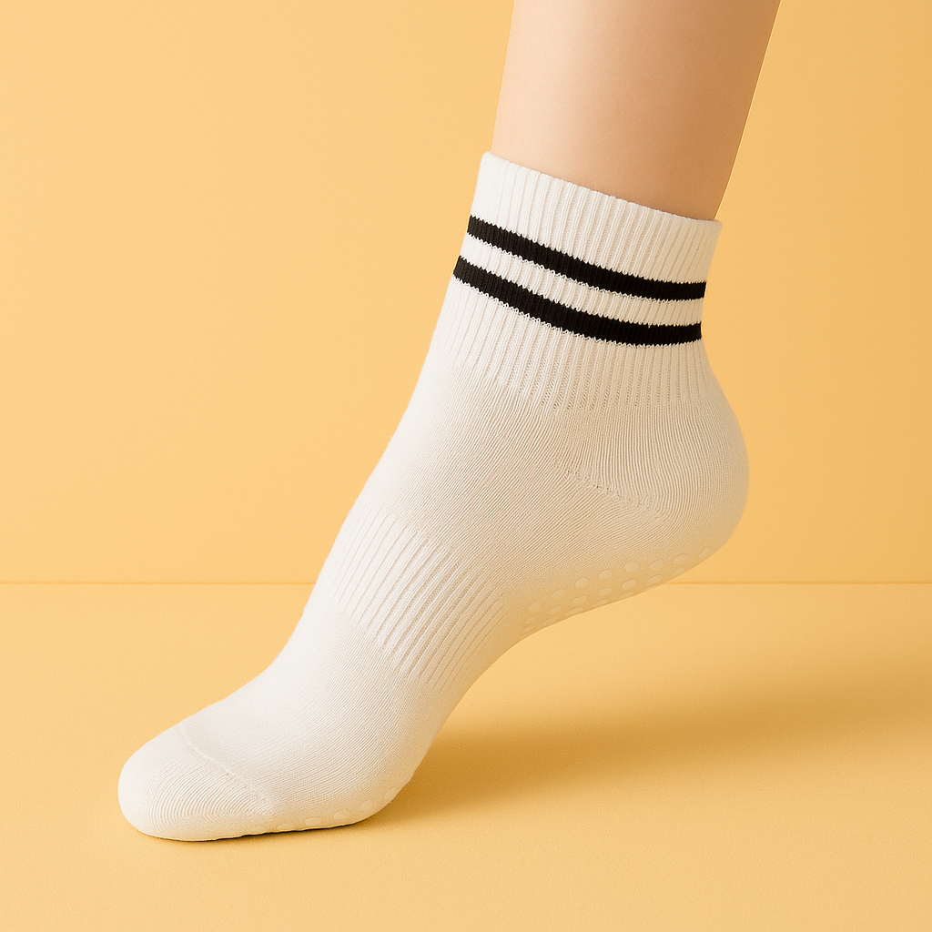 Chaussettes antidérapantes Pilates/Yoga Short-Cut Blanc