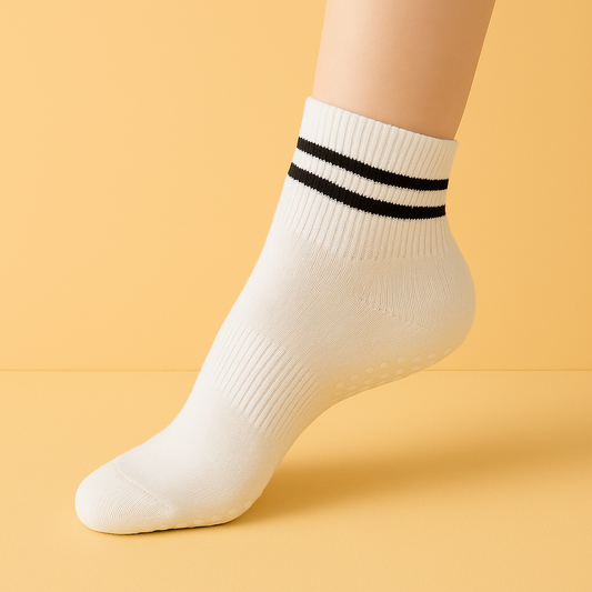 Chaussettes antidérapantes Pilates/Yoga Short-Cut Blanc