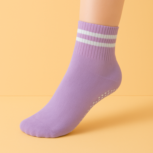Chaussettes antidérapantes Pilates/Yoga Short-Cut Violet