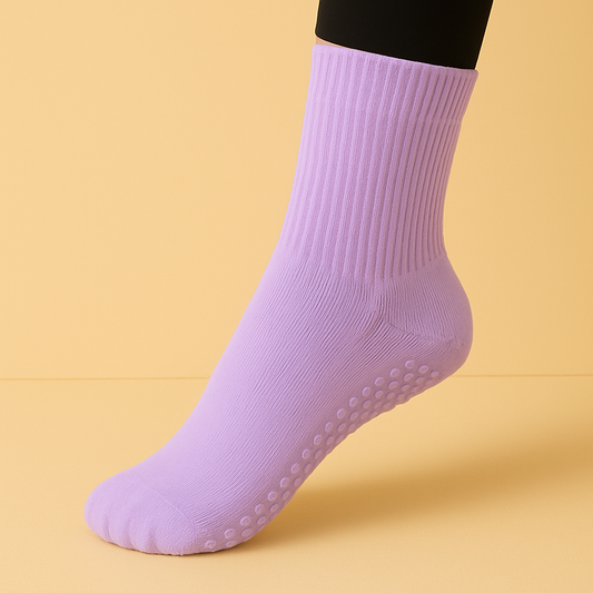 Chaussettes antidérapantes Pilates/Yoga Mid-Cut 2 Violet