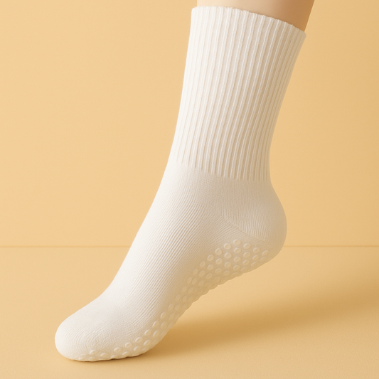 Chaussettes antidérapantes Pilates/Yoga Mid-Cut 2 Blanc