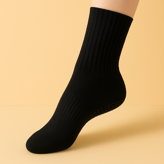 Chaussettes antidérapantes Pilates/Yoga Mid-Cut 2 Noir