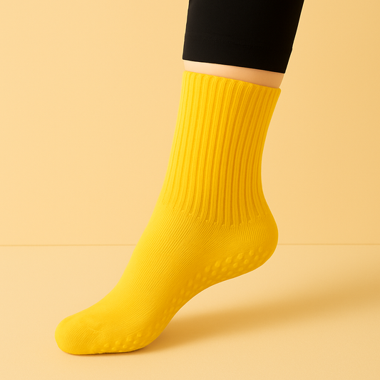 Chaussettes antidérapantes Pilates/Yoga Mid-Cut 2 Jaune