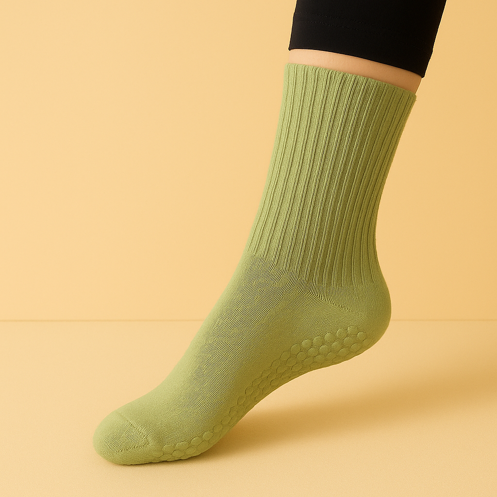 Chaussettes antidérapantes Pilates/Yoga Mid-Cut 2 Vert