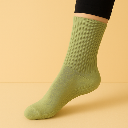 Chaussettes antidérapantes Pilates/Yoga Mid-Cut 2 Vert