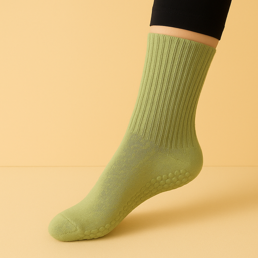 Chaussettes antidérapantes Pilates/Yoga Mid-Cut 2 Vert