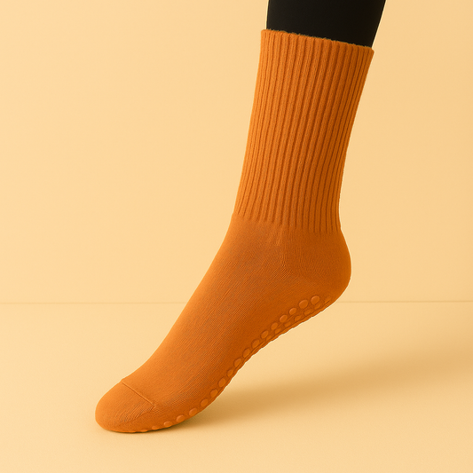 Chaussettes antidérapantes Pilates/Yoga Mid-Cut 2 Orange