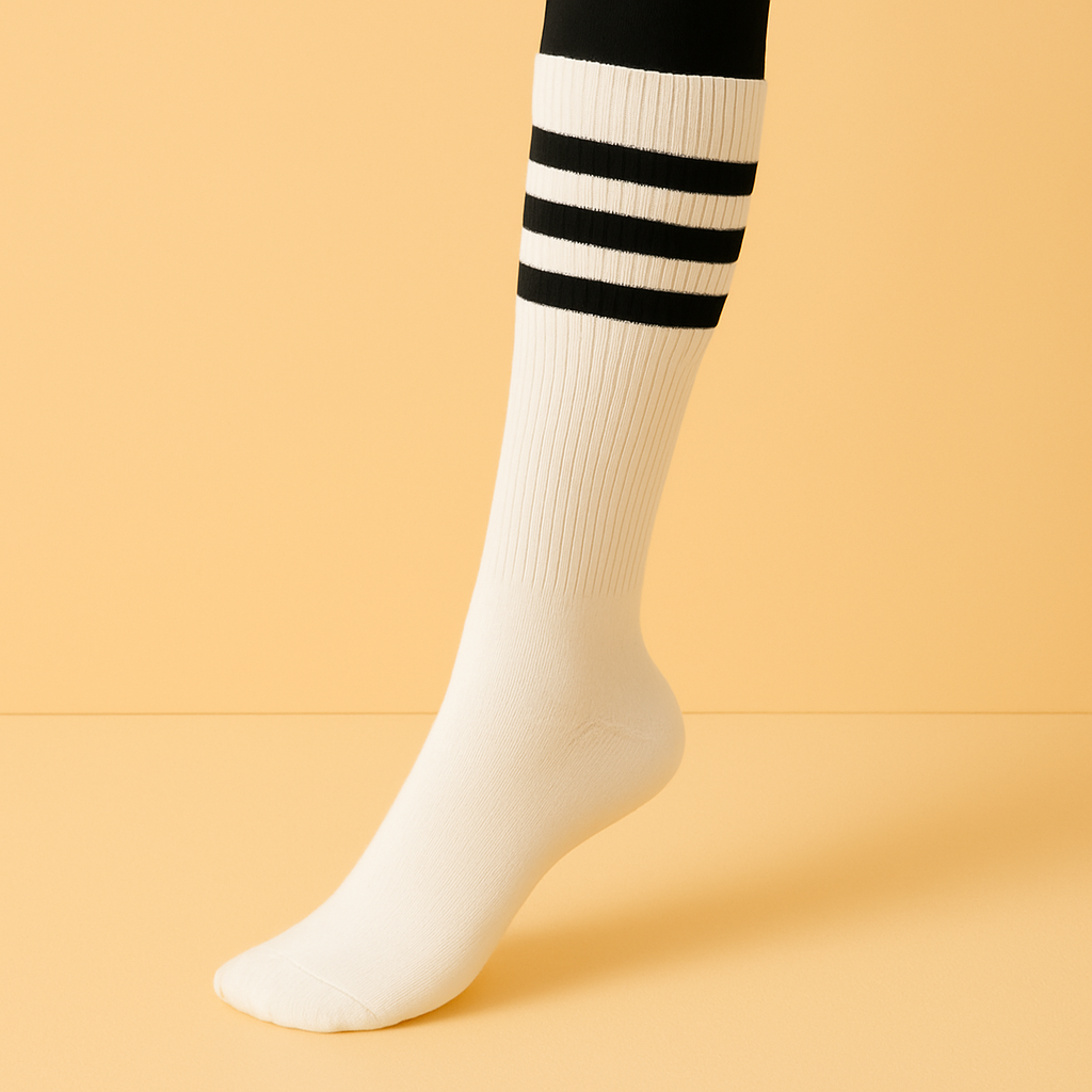 Chaussettes hautes antidérapantes Pilates/Yoga Long-Cut Rose