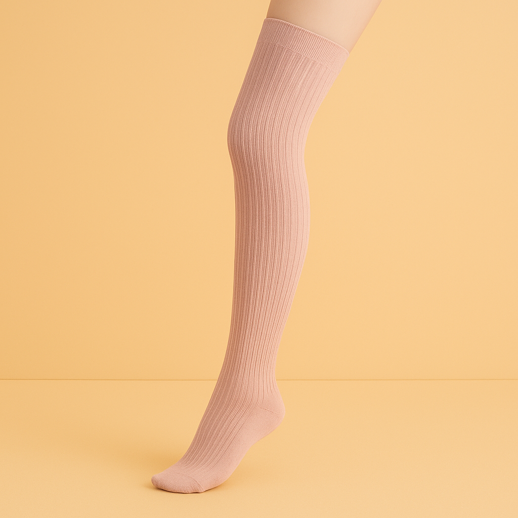 Chaussettes mi-cuisse antidérapantes Pilates/Yoga Rose