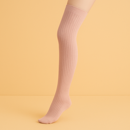 Chaussettes mi-cuisse antidérapantes Pilates/Yoga Rose