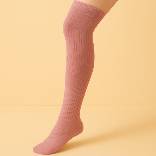 Chaussettes mi-cuisse antidérapantes Pilates/Yoga Rose