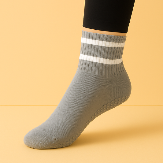 Chaussettes antidérapantes Pilates/Yoga Short-Cut Gris
