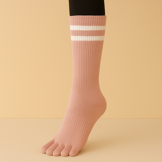 Chaussettes antidérapantes haute doigts Gris