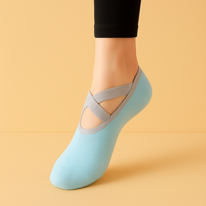Chaussettes antidérapantes Pilates/Yoga Bleu