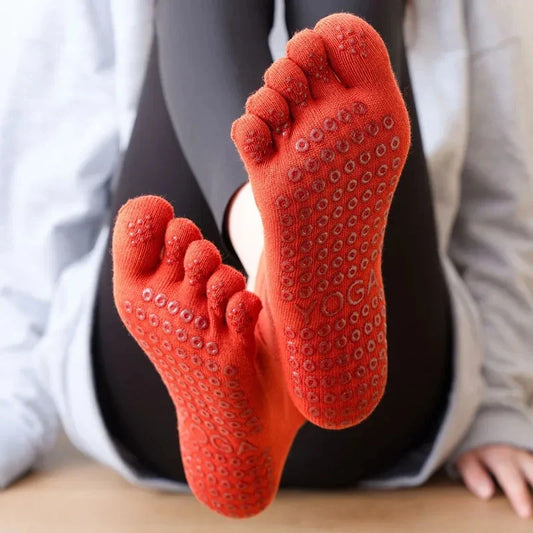 Chaussettes Pilates antidérapantes Orange