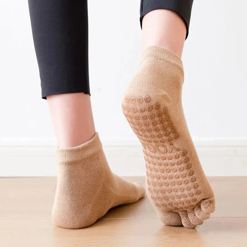 Chaussettes Pilates antidérapantes Orange