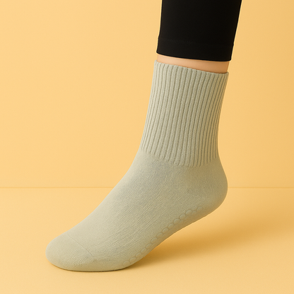 Chaussettes antidérapantes Pilates/Yoga Mid-Cut 2 Vert